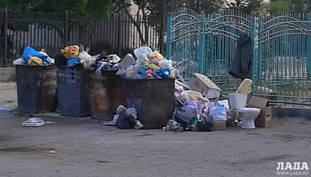 Переполненные мусором контейнеры в 14 микрорайоне. Фото автора