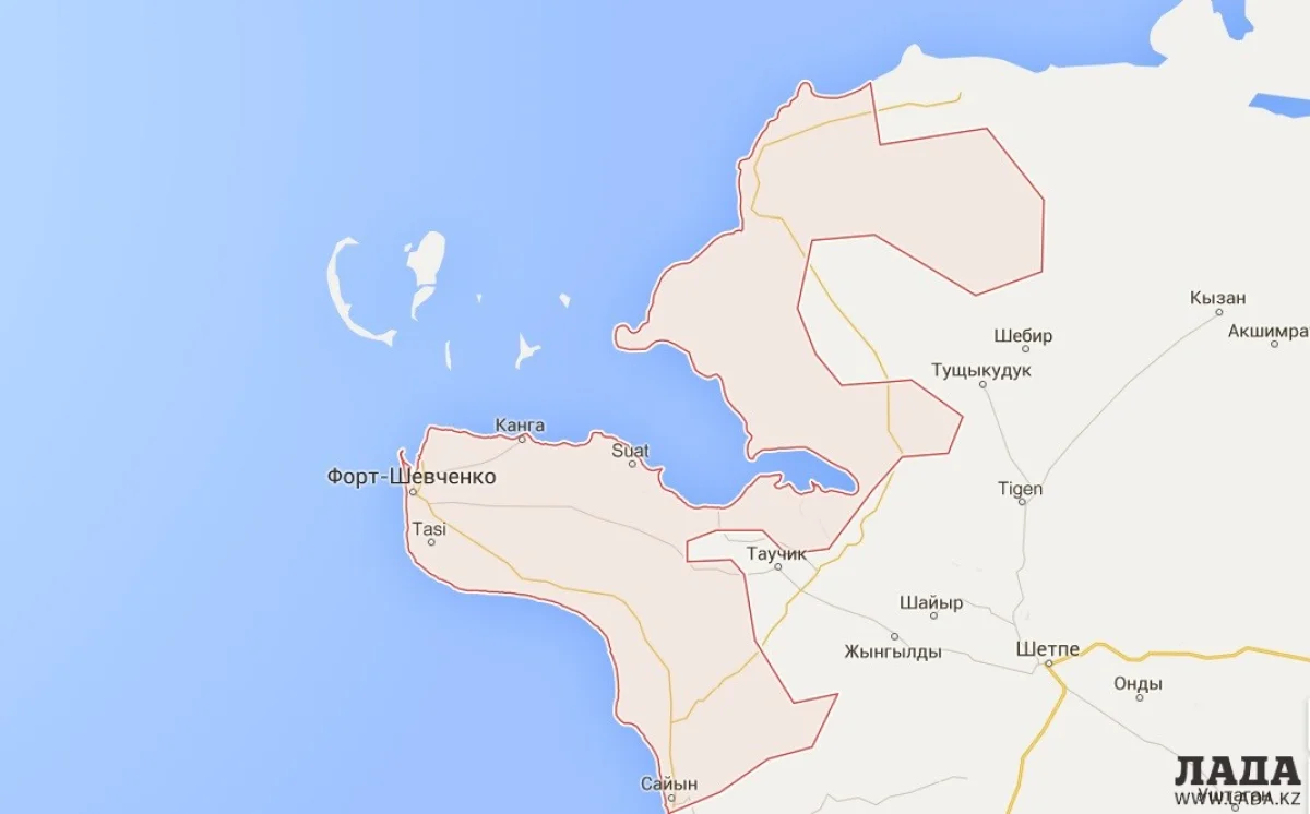 Тупкараганский район на google map