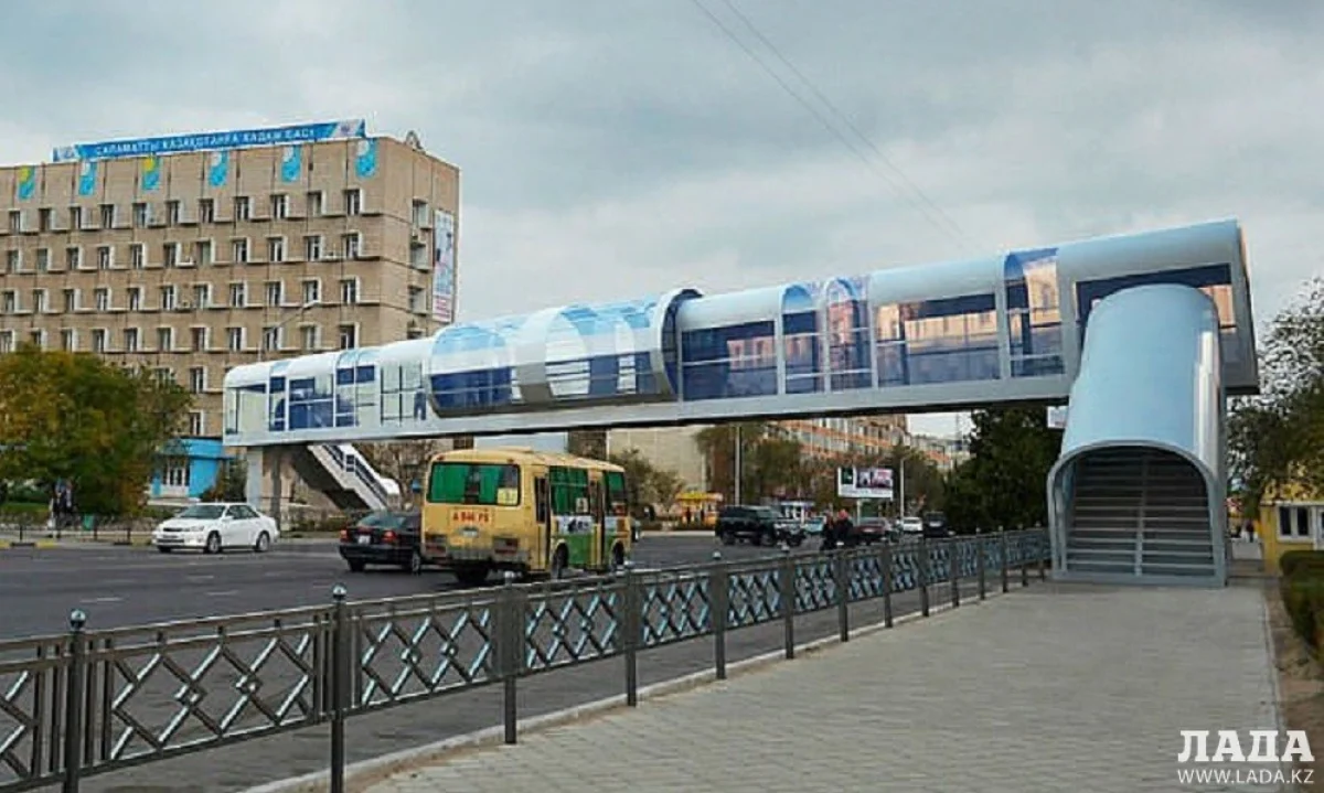 Эскиз надземного пешеходного перехода в Актау
