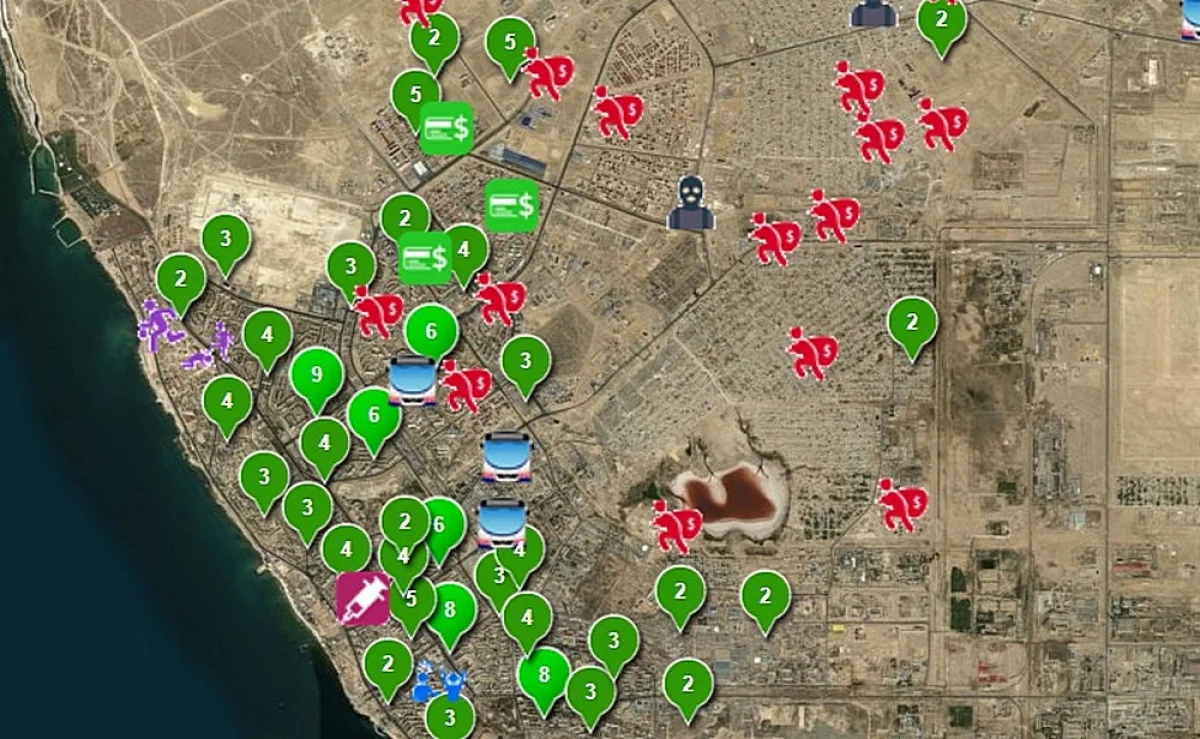 Скриншот карты уголовных правонарушений