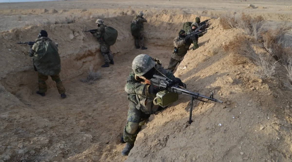 Стрельбы на полигоне. Фото предоставлено пресс-службой Актауского гарнизона