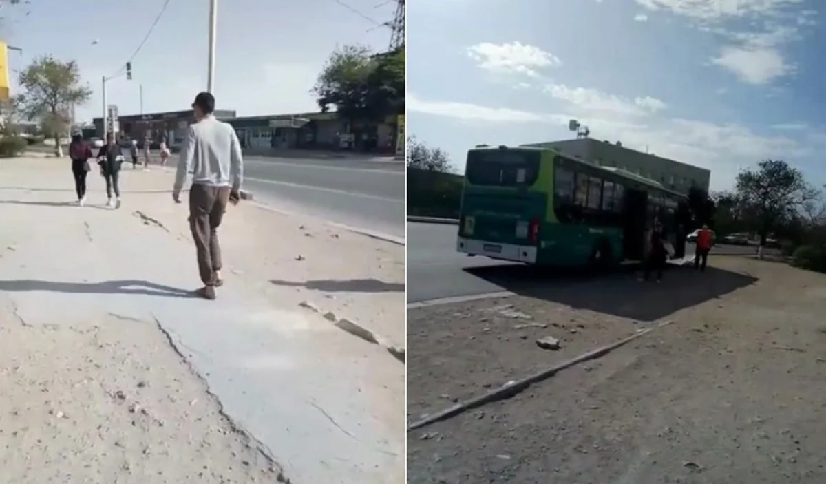 Необорудованная остановка напротив торгового дома «Рахат» в 8 микрорайоне