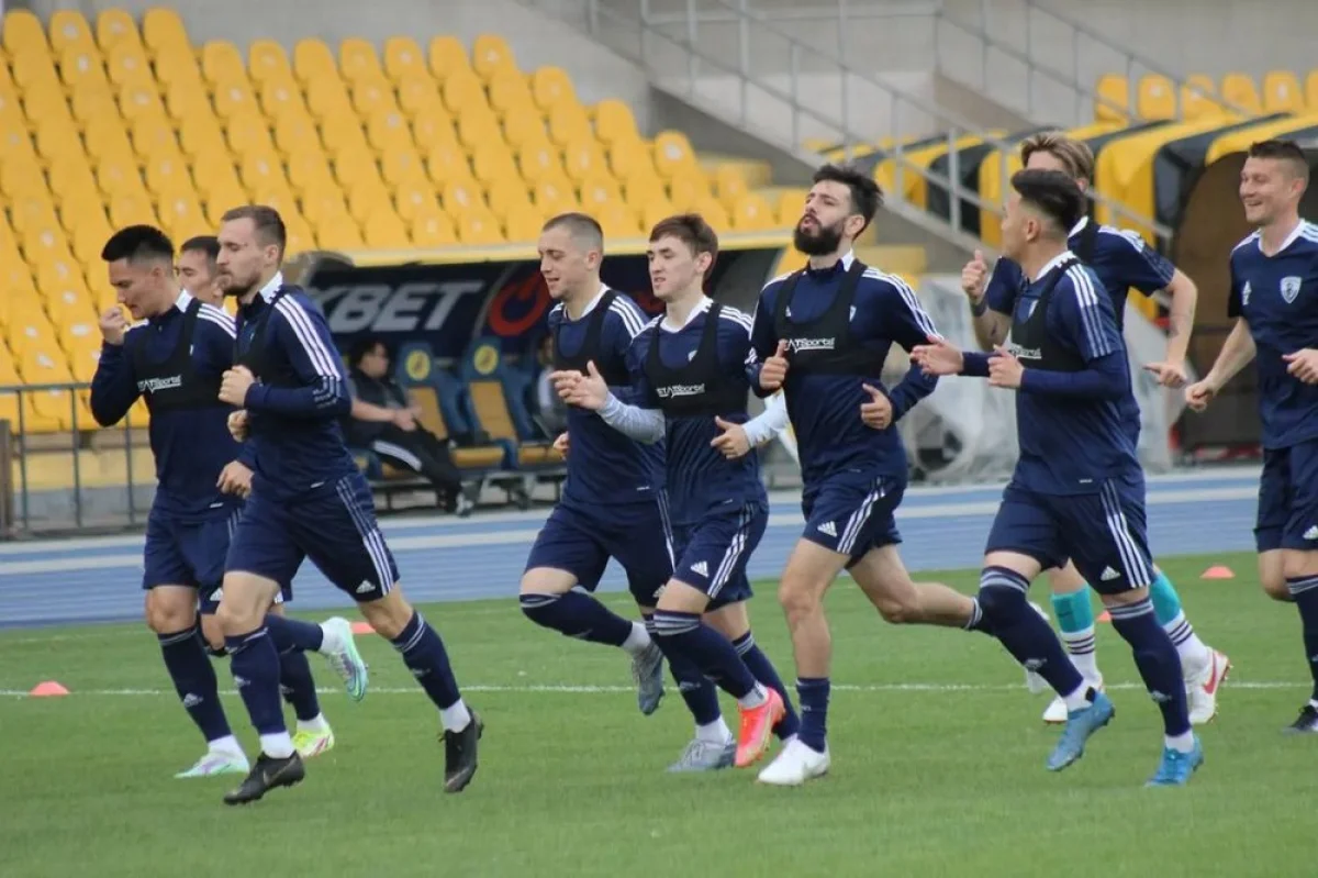 Тренировочный процесс. Фото предоставили в пресс-службе футбольного клуба «Каспий»