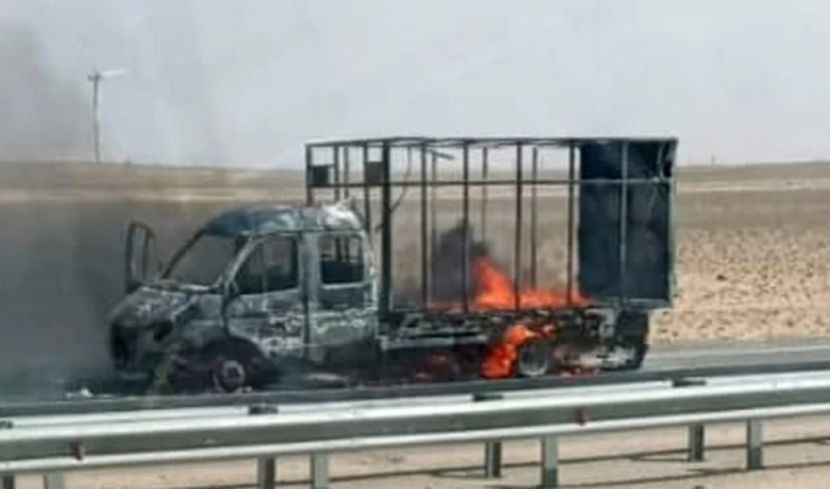 Сгоревшая «ГАЗель». Кадр видео