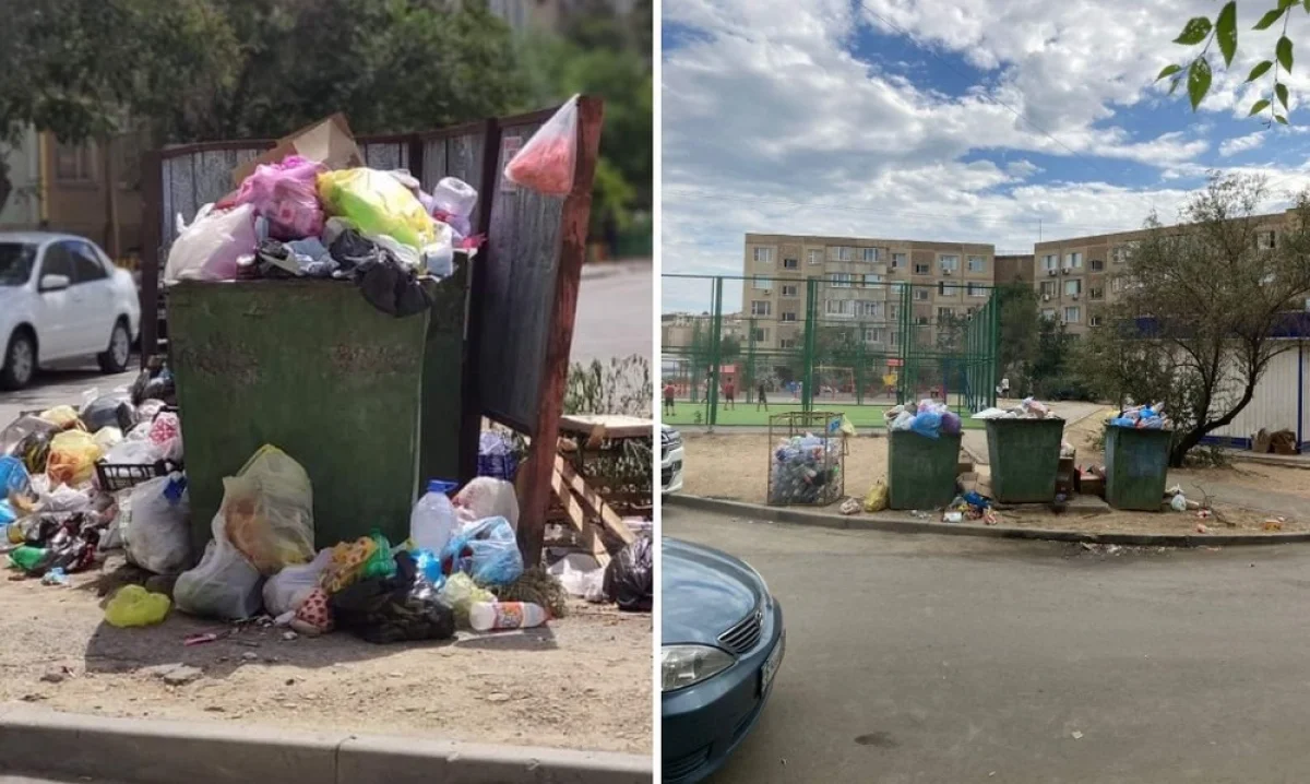 Заваленные мусором контейнеры