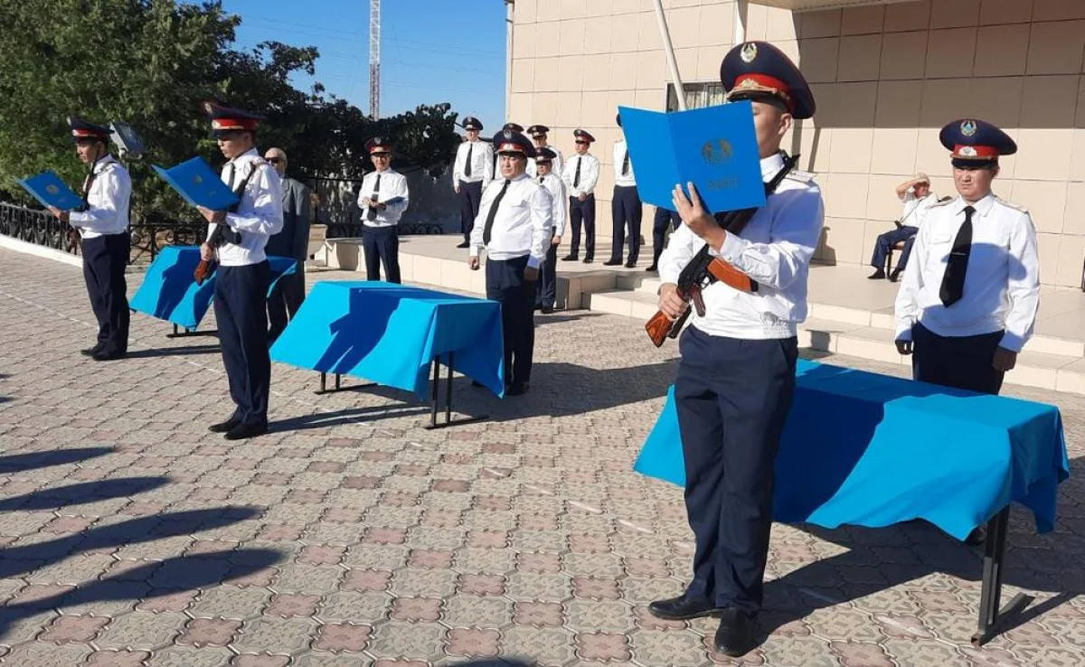 Принятие присяги. Фото предоставили в департаменте уголовно-исполнительной системы по Мангистауской области