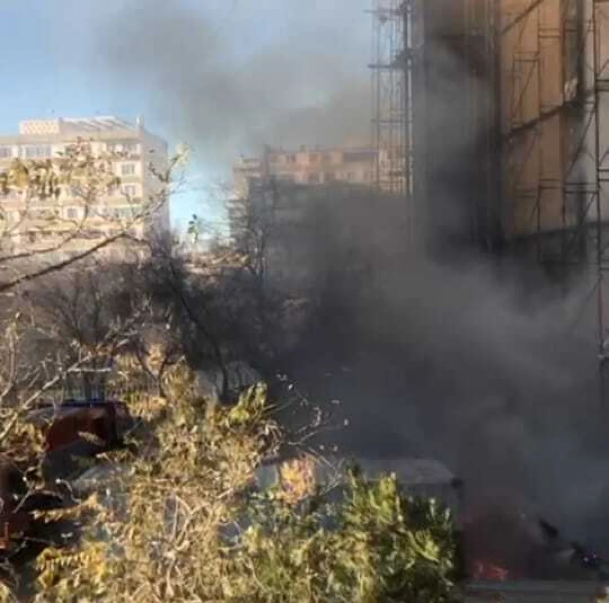 Кадр видео с места пожара