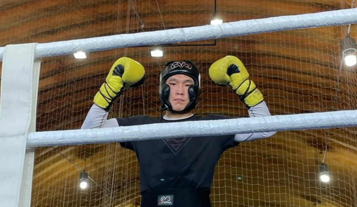 Саматали Тольтаев на тренировке. Фото предоставил его менеджер Жанпеис Назаргали.