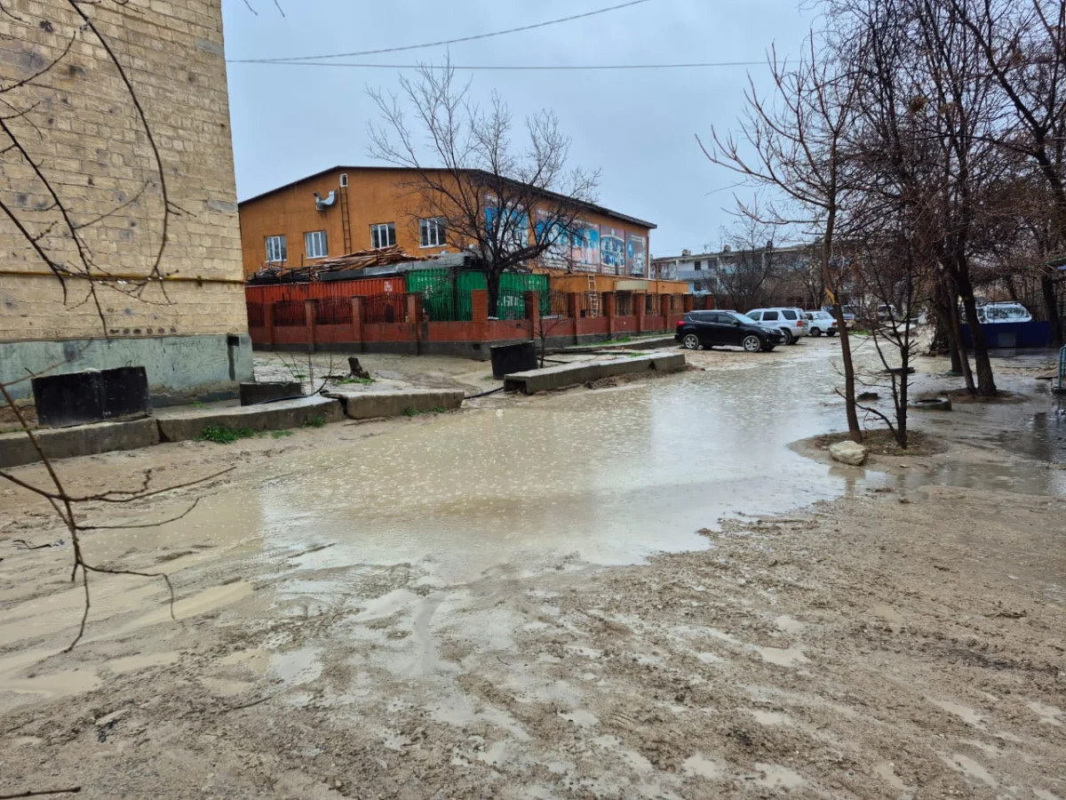 3 микрорайон Актау после дождя. Фото: lada.kz