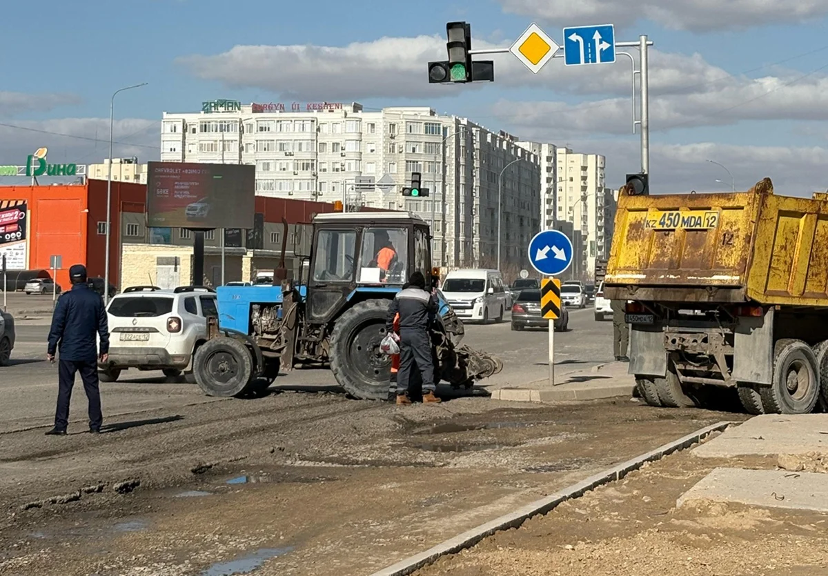 Ремонт дороги. Иллюстративное фото: акимат Актау