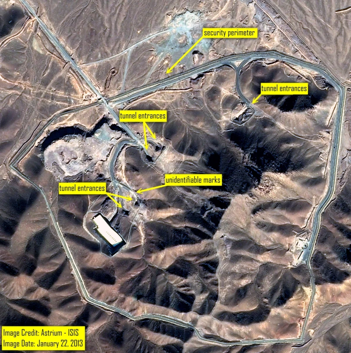 Спутниковый снимок ядерного объекта в Фордо