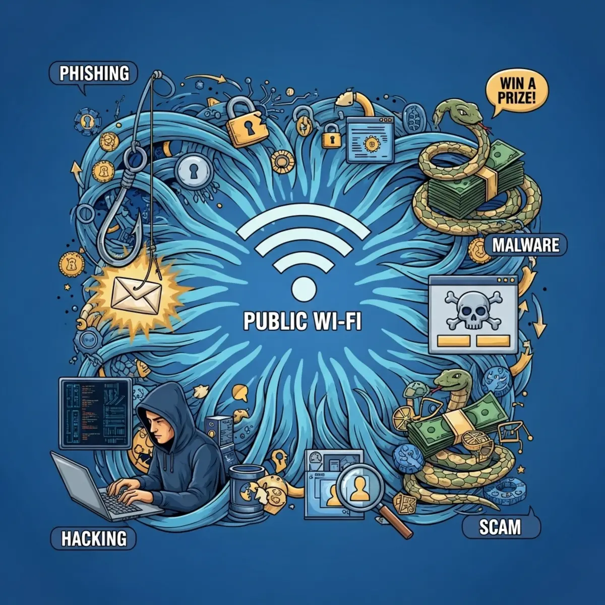 От фишинга до кражи: скрытые опасности общедоступного Wi-Fi