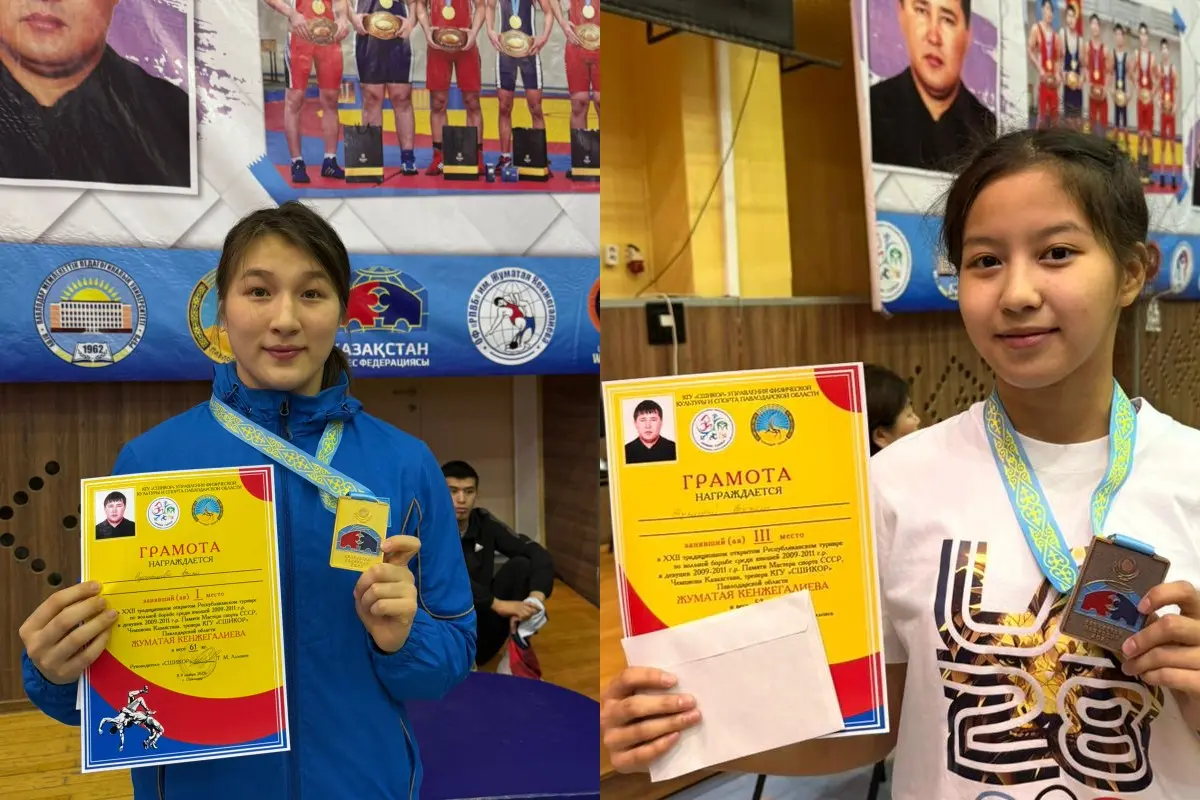 Слева направо: Арина Куанышева и Аружан Жумабай. Фото предоставлено Александром Мухалевым