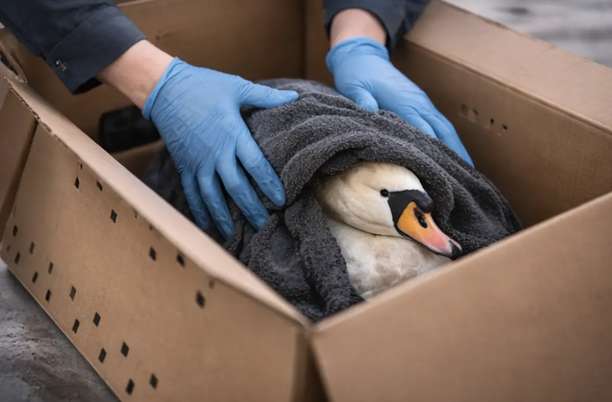 В Актау спасли еще двух лебедей