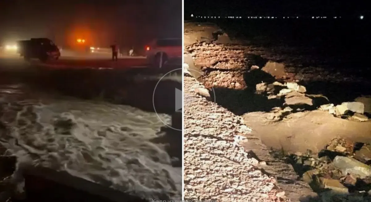 В Казахстане прорвало плотину (видео)