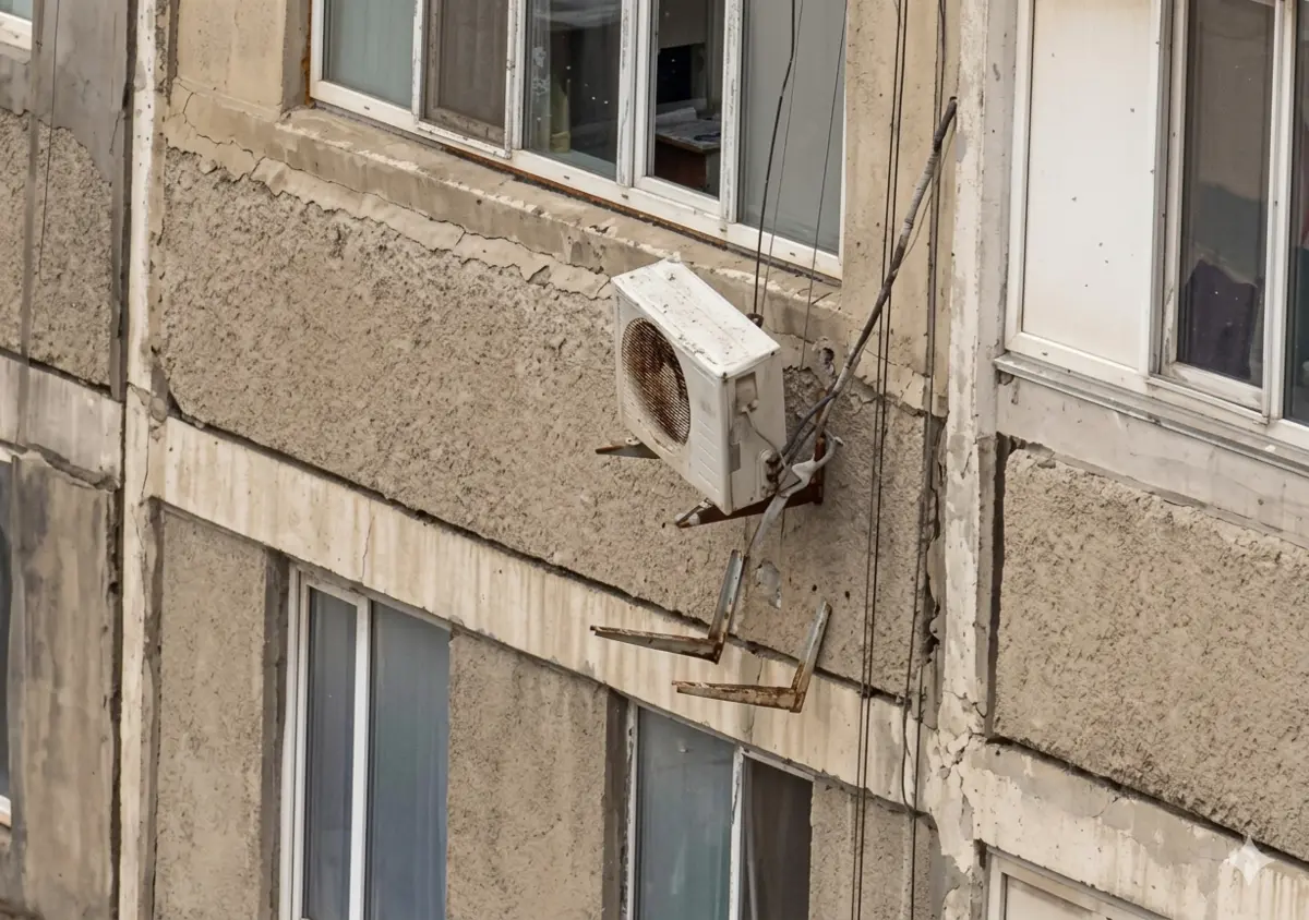 «Нависшая угроза»: в Актау горожане бьют тревогу из-за наружных блоков кондиционеров