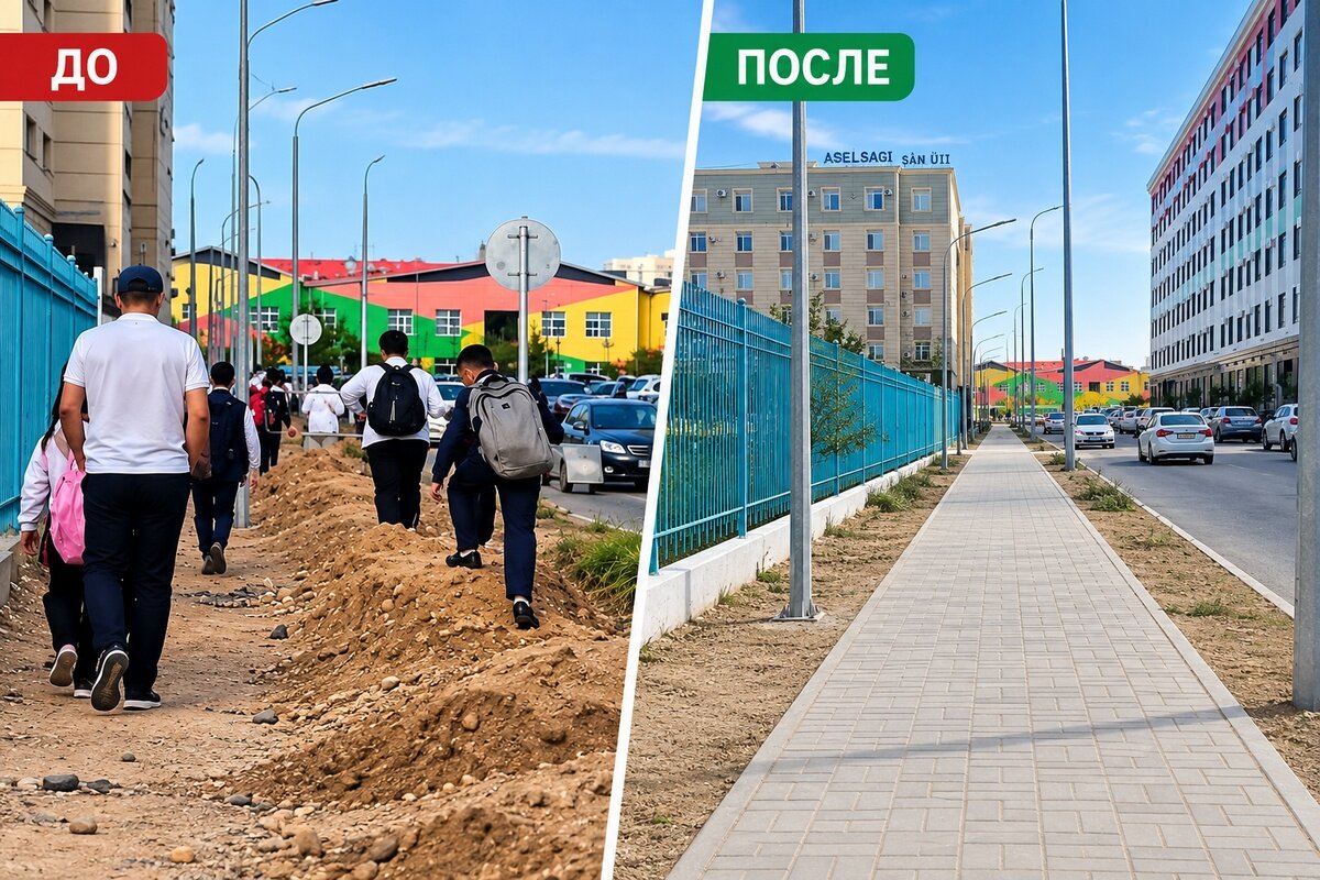 Коллаж: фото жителей и городского акимата