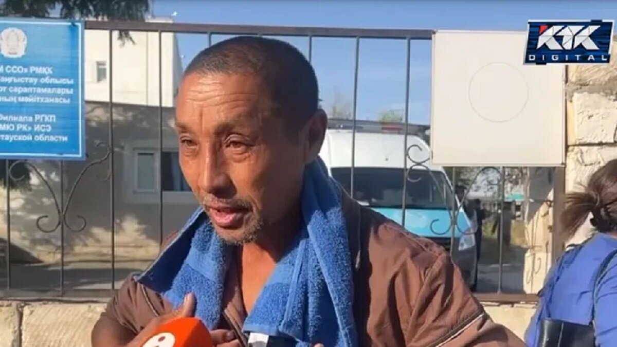 Отец погибшего солдата Жусип Оразали. Кадр из видео: телеканал KTK