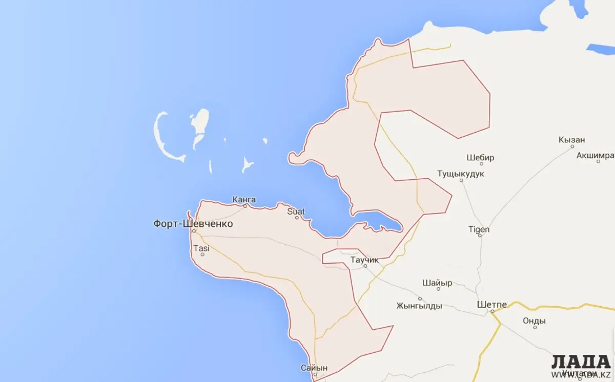 Тупкараганский район на google map