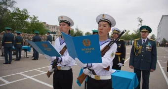 В Актау молодые пограничники приняли военную присягу