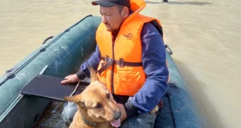 Шесть пожилых людей спас Мангистауский спасатель во время борьбы с паводками