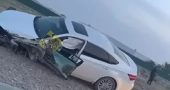 Последствия аварии с участием трёх машин попали на видео в Актау