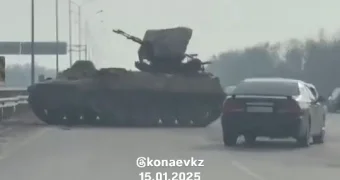 Боевые машины “уронили“ на трассе в Алматинской области