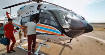 Пострадавших в ДТП на месторождении Каламкас эвакуировали в больницу вертолётом