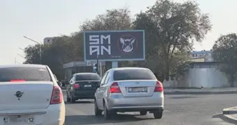 Горожане в недоумении: в Актау появились баннеры с изображением свиньи