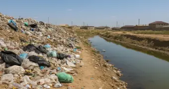 Жители поселка Акжелекен в Мангистау пожаловались на свалку и зловонный канал