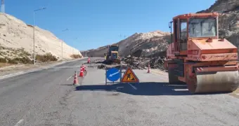 На перевале Ман-Ата идут дорожные ремонтные работы