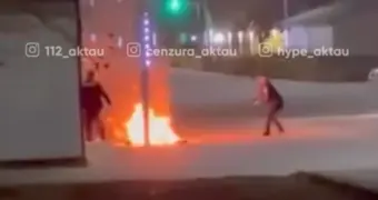 В Мангистау мужчина попытался совершить самоподжог на глазах у полиции