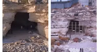 Архивные кадры со Скальной тропы показали масштаб обмеления Каспия (видео)