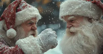 Драка Дедов Морозов в бакинском супермаркете попала на видео