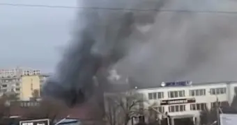 В Актау горит рынок в 28А микрорайоне