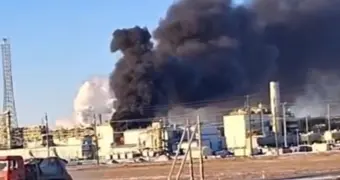 На месторождении Тенгиз произошёл пожар (видео)