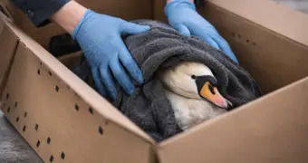 В Актау спасли еще двух лебедей