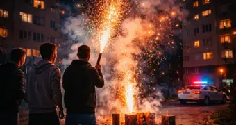 Ночной фейерверк обернулся крупным штрафом для группы парней в Актау