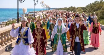 Наурыз шагает по Актау: примите участие в праздничном шествии в национальных костюмах