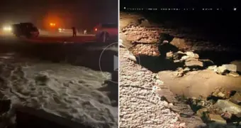 В Казахстане прорвало плотину (видео)