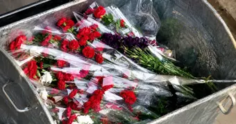 У мемориала в Актау выбросили цветы, возложенные ко Дню Победы