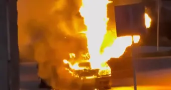 Mercedes горел в селе Курык
