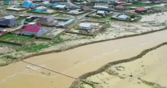 После обильного ливня в Шетпе откачали более 130 кубометров воды