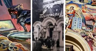 В храме Кишинева появился черт с ноутбуком