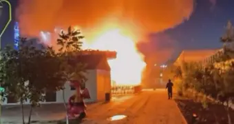 «Комната страха» дотла сгорела в Атырау (видео)