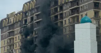 Пожар в ЖК «Maek Kuat Residence» в Актау: появилось видео с места ЧП