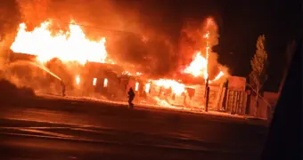 Крупный пожар произошел в мунайлинском агромагазине