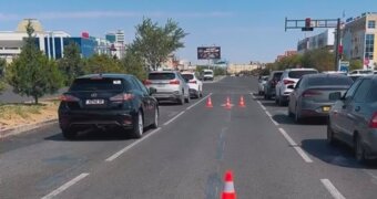 На участке в Актау изменили схему организации дорожного движения
