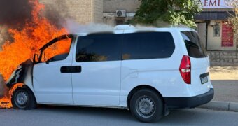 В Актау сгорел автомобиль
