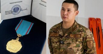 Мангистауский спасатель Бекзат Кабисалимов награжден медалью «Ерлігі үшін»